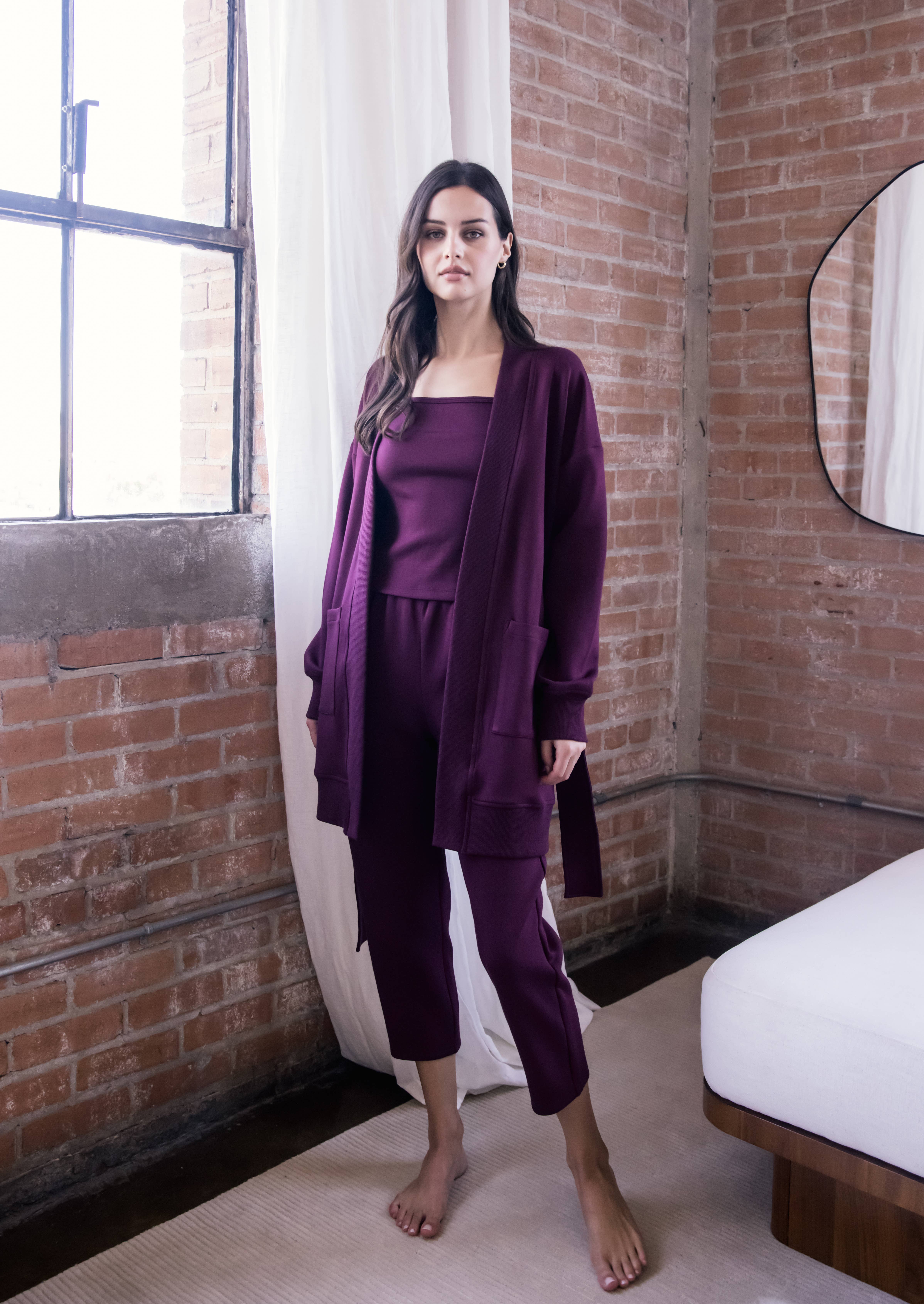 P. CILL - Wholesale Robe - Women's - P. CILL Butter Modal Ribbed Contrast Robe15