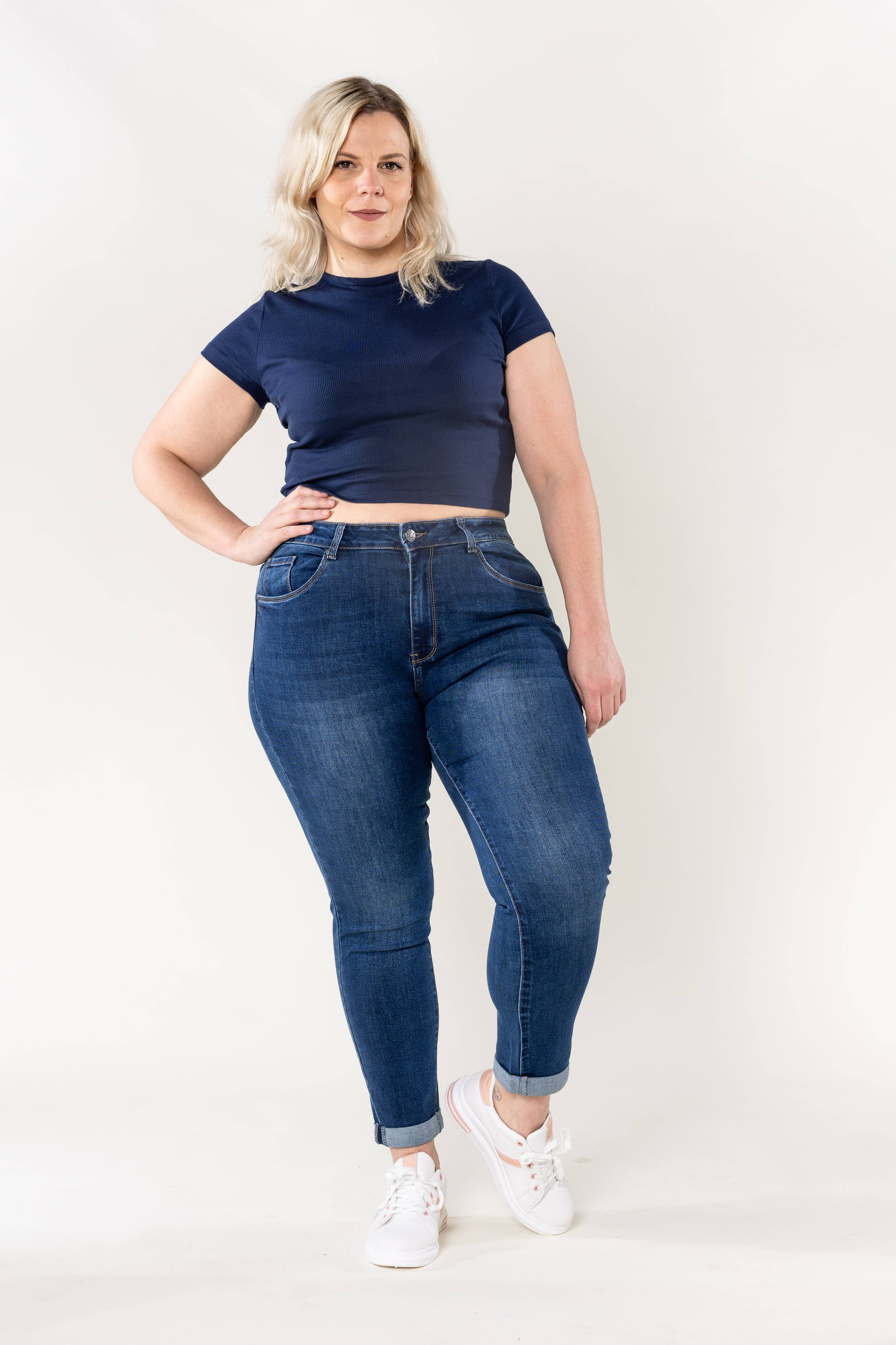 Nina Carter - Venta al por mayor Vaqueros - Mujer - Jeans ajustados elásticos de talla grande Nina Carter P102GT1