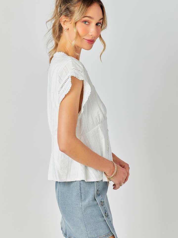 BABY PINK – Engroshandel Strikket top - Dame – Blondekombination Peplum Top18