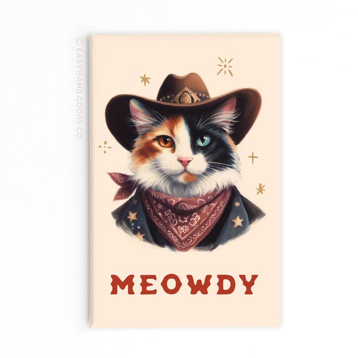 Meowdy Cowboy Cat Refrigerator Magnet for wholesale by Easyhand Goods – formerly Onderkast