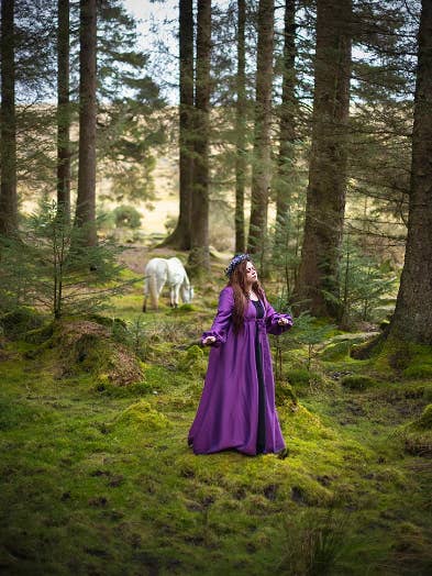 Costurero Real - Wholesale Costume - Women's - Pink Fuchsia Overdress Renaissance costume surcoat medieval1