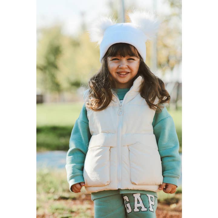 Himmelberg Baby - Wholesale Beanie – Kids - White Pom Pom Baby/Kid's Beanie, Newborn to 8 Years, Unisex3