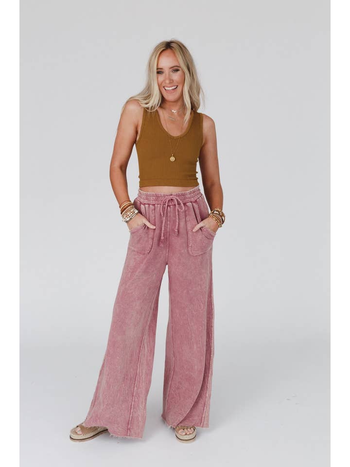 Three Bird Nest - Wholesale Pants - Women's - Relaxing Robin Wide Leg Pant - New Mauve8