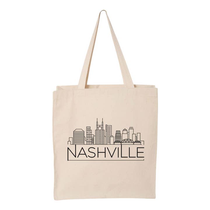 Skyline Nashville Tennessee Tote Bag for wholesale by Lucky Luna Apparel
