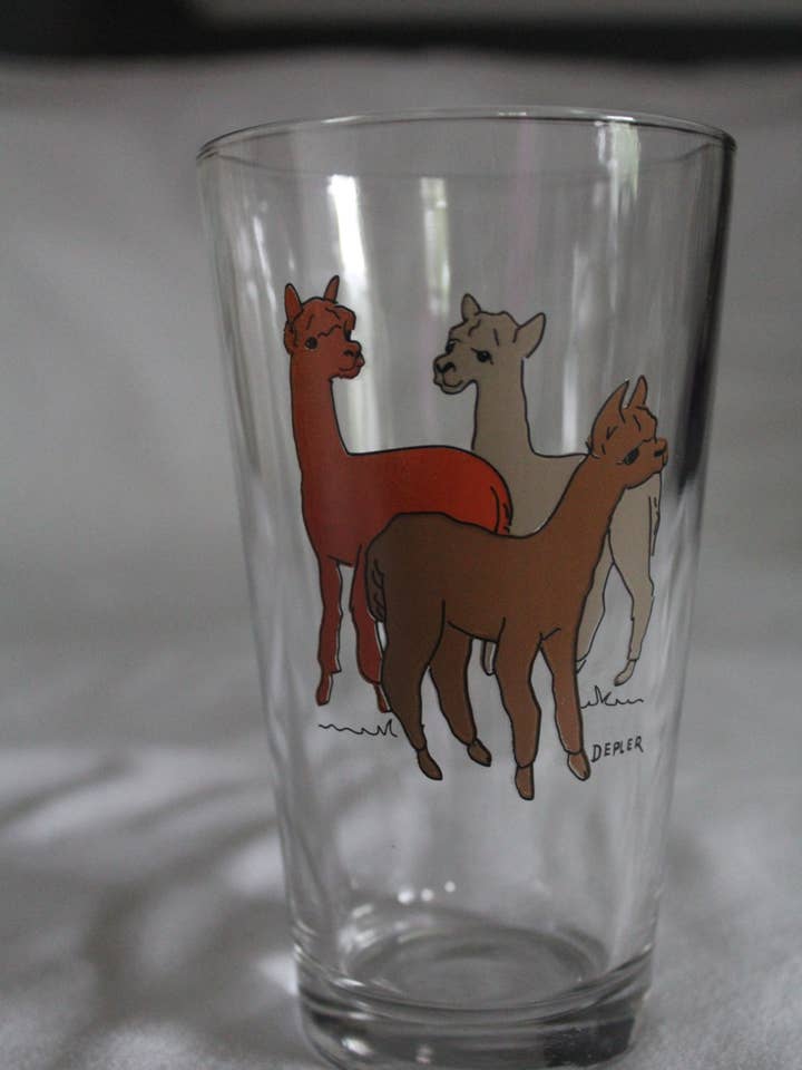 Alpaca glasvarer - 16 oz pintglas til personlig brug for engroshandel hos The Alpaca Shop