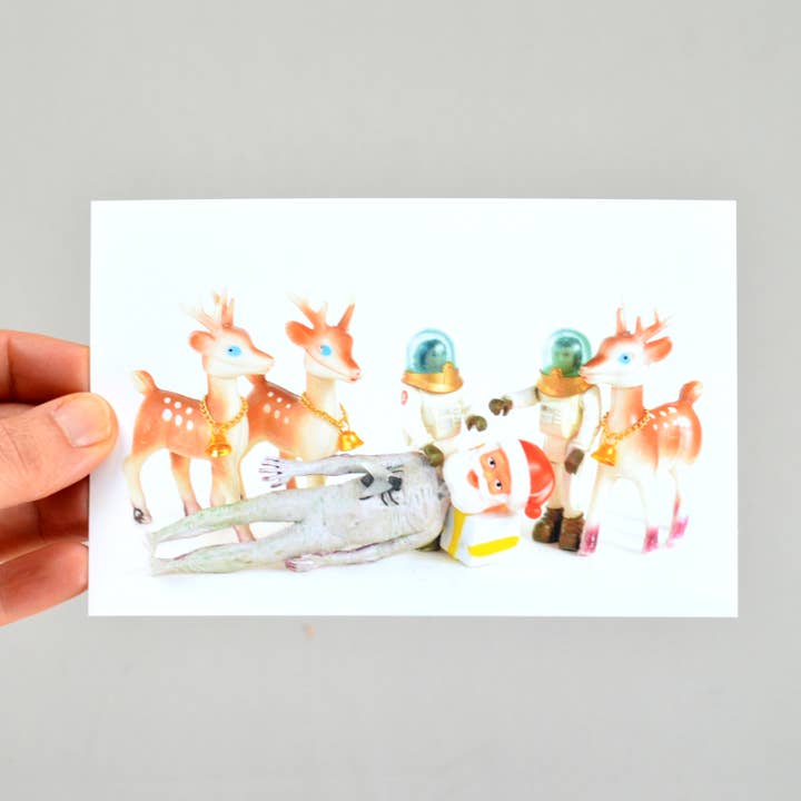 Santa Had A Rough Year 4x6" Holiday / Christmas Postcard for wholesale by Imaginary Animal
