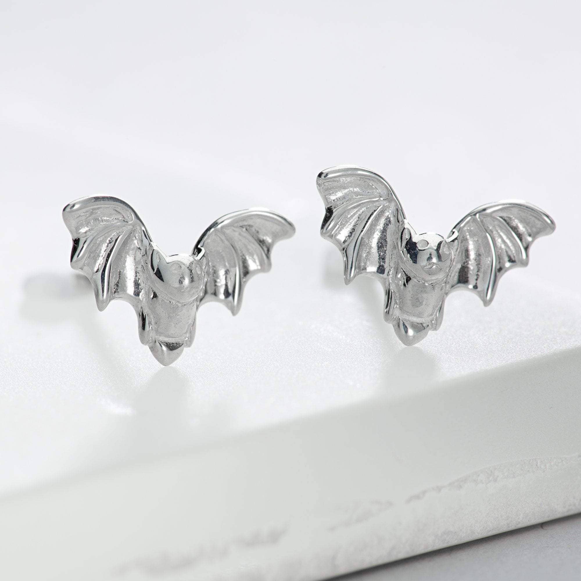 Scream Pretty - Recycled Sterling Silver Jewellery – wholesale Stud/post earrings – Bat Stud Earrings3