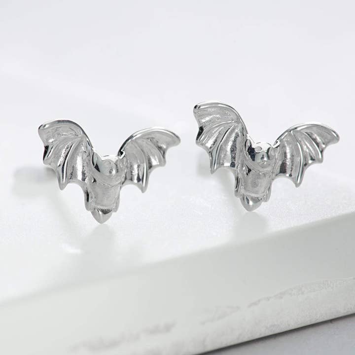 Scream Pretty - Recycled Sterling Silver Jewellery – wholesale Stud/post earrings – Bat Stud Earrings3