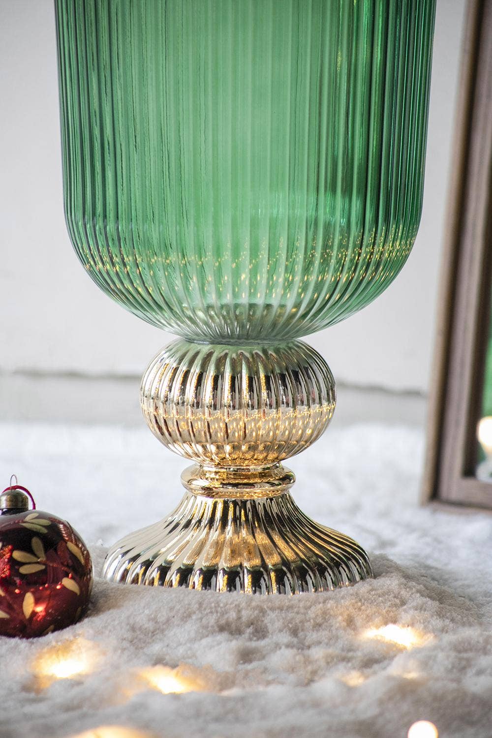 A&B Home Group Inc. - Wholesale Vase - D9.3x20" Flower Vase - Green/Gold2