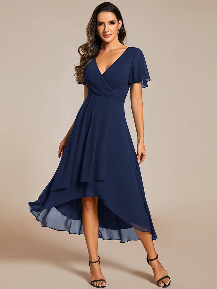 Ever-Pretty - Wholesale Dress – Women's - V-Neck Midi Chiffon Wedding Guest Dresses19