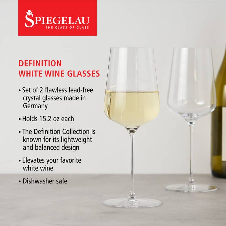 Spiegelau - Wholesale Wine Glass - Definition - Crystal White Wine Glasses - Set of 2