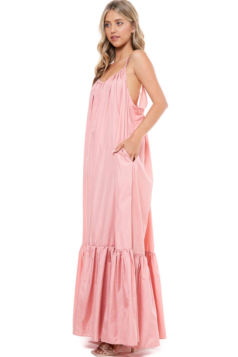 TOV - Vente Robe – femme - [OP4178] Robe à bretelles spaghetti avec dos bas15