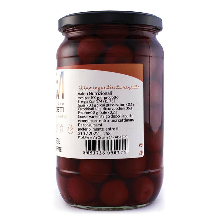 AZIENDA AGRICOLA MIGLIORETTI - Vendita all'ingrosso Marmellata/Gelatina - CILIEGIE SCIROPPATE made in italy, ideale per pic nic