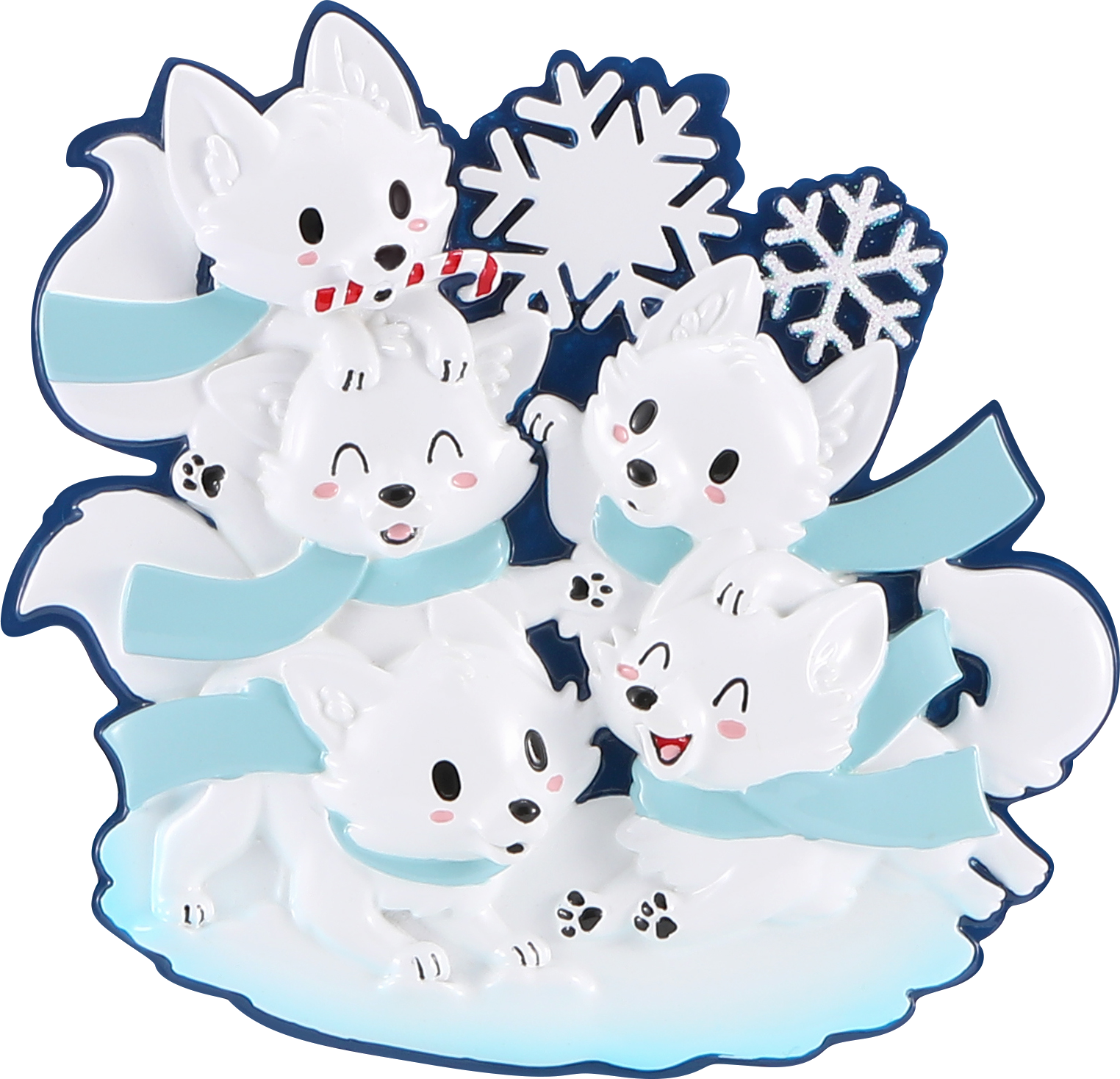 PolarX Ornaments - Wholesale Ornament - Arctic Fox Family Personalized Ornament2