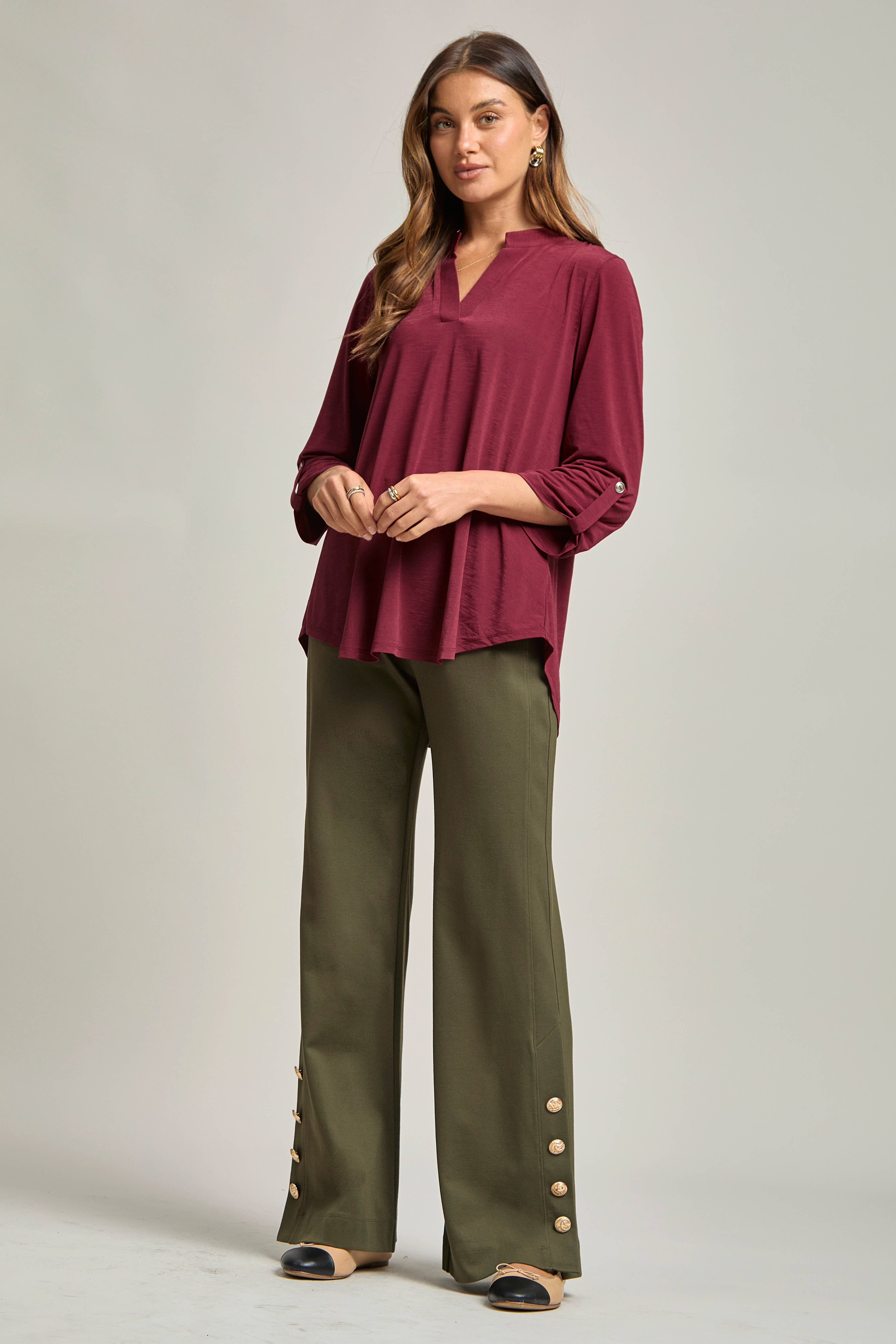 Dear Scarlett - Vente Chemisier – femme - Blouse Lizzy à manches 3/4, pratique pour le voyage12