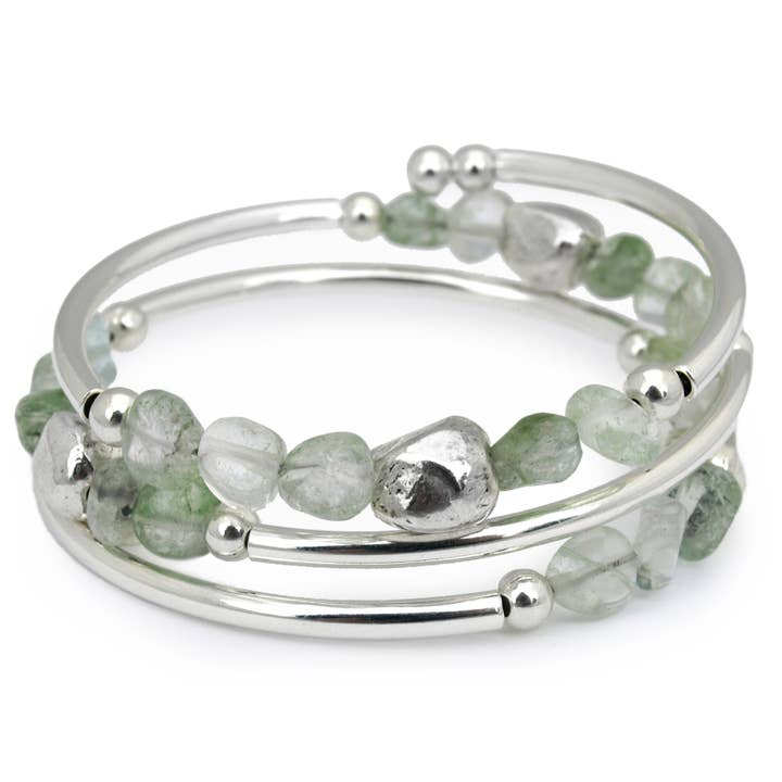 Spring Meadow - Green Quartz Nugget Bracelet for wholesale by Crazyartgrrl Jewelry