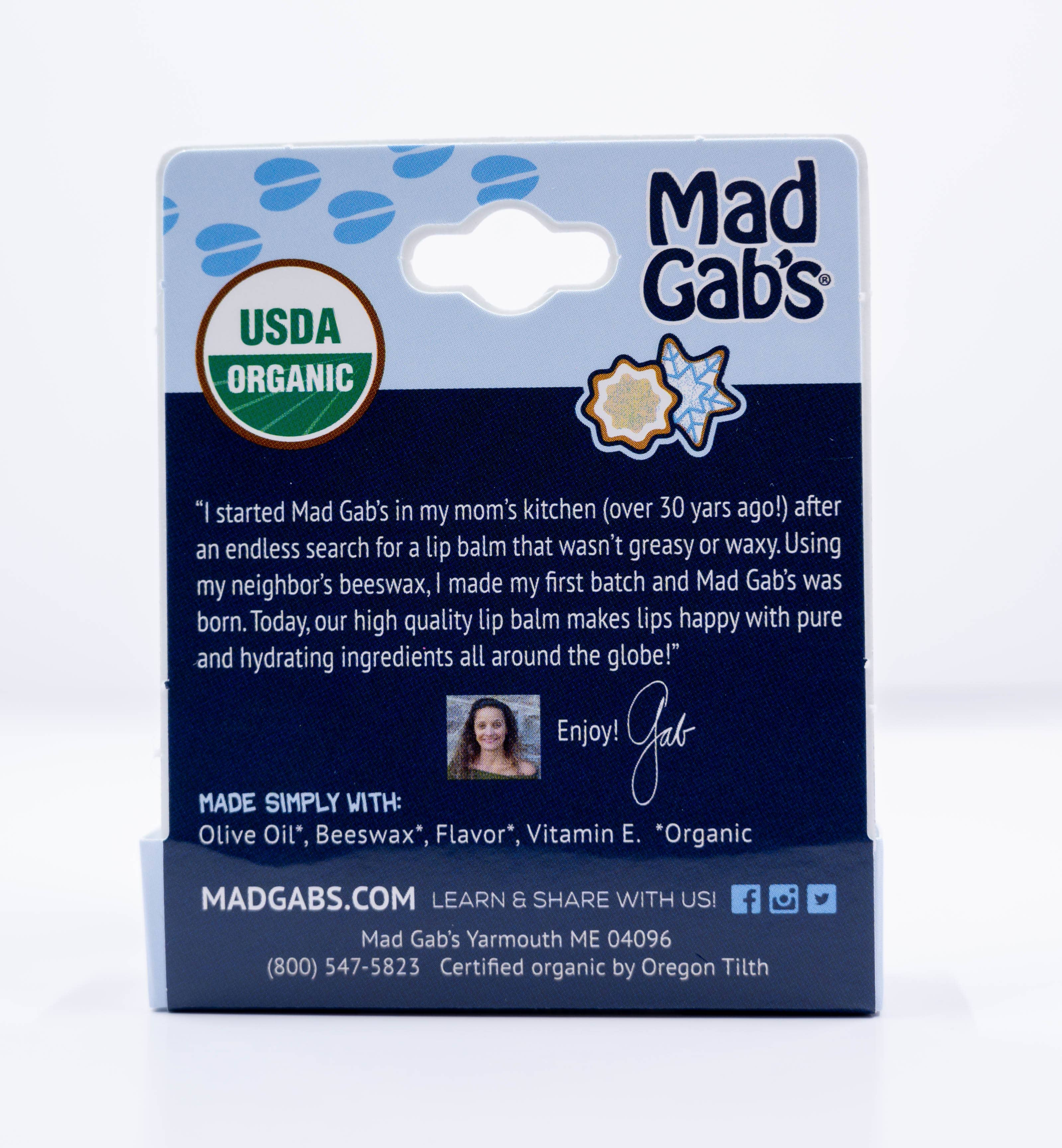 Mad Gab's - Wholesale Lip Balm - Organic Holiday Moose Smooch Hangable Single Peg3