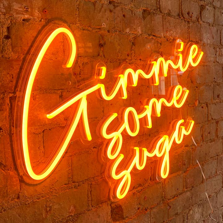 Locomocean - Wholesale Neon Sign - 'Gimme Some Suga' Orange Neon LED Wall Mountable Sign