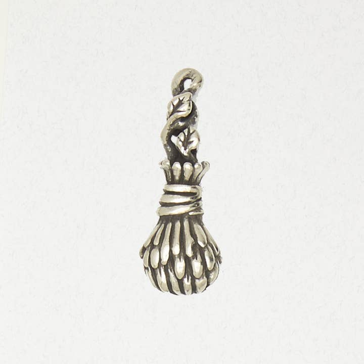 Wiccan Pewter Pendant Necklace – The Witch's Broom for wholesale by Nirvana LLC