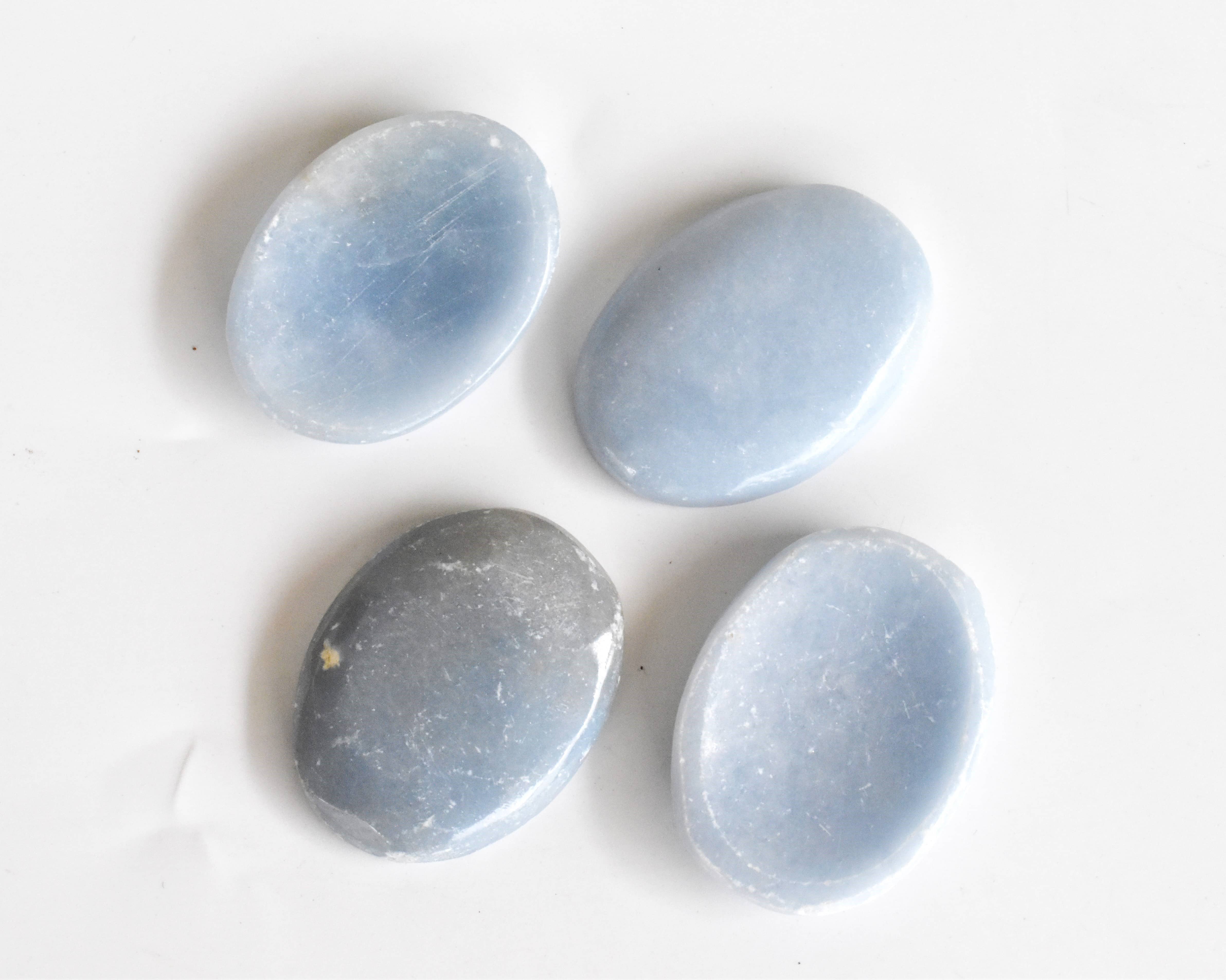 Soothing Crystals - Wholesale Spiritual Stone/Crystal - Lot of 20Pcs Angelite Worry Stones, Crystals of Healing2