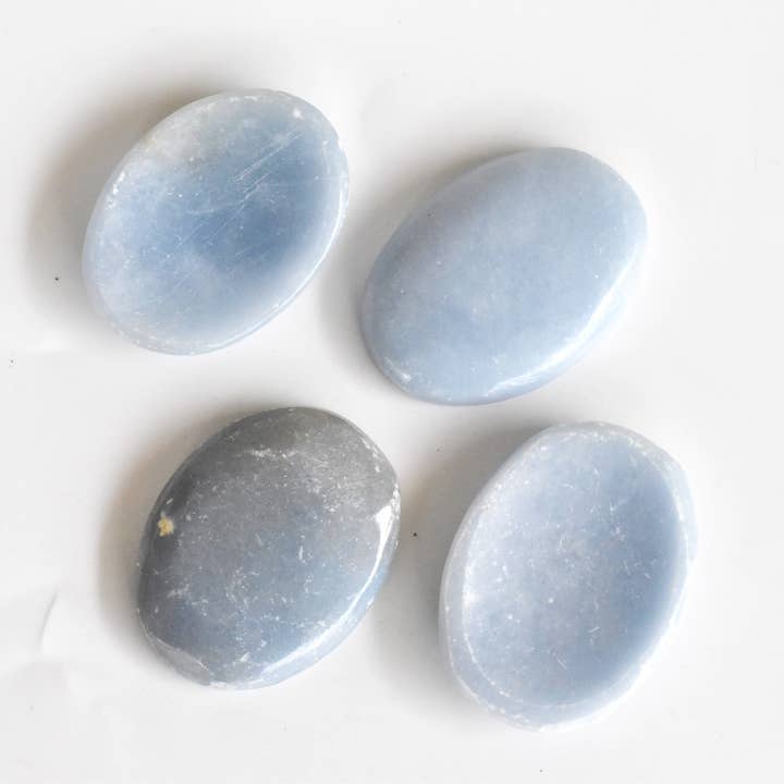 Soothing Crystals - Wholesale Spiritual Stone/Crystal - Lot of 20Pcs Angelite Worry Stones, Crystals of Healing2