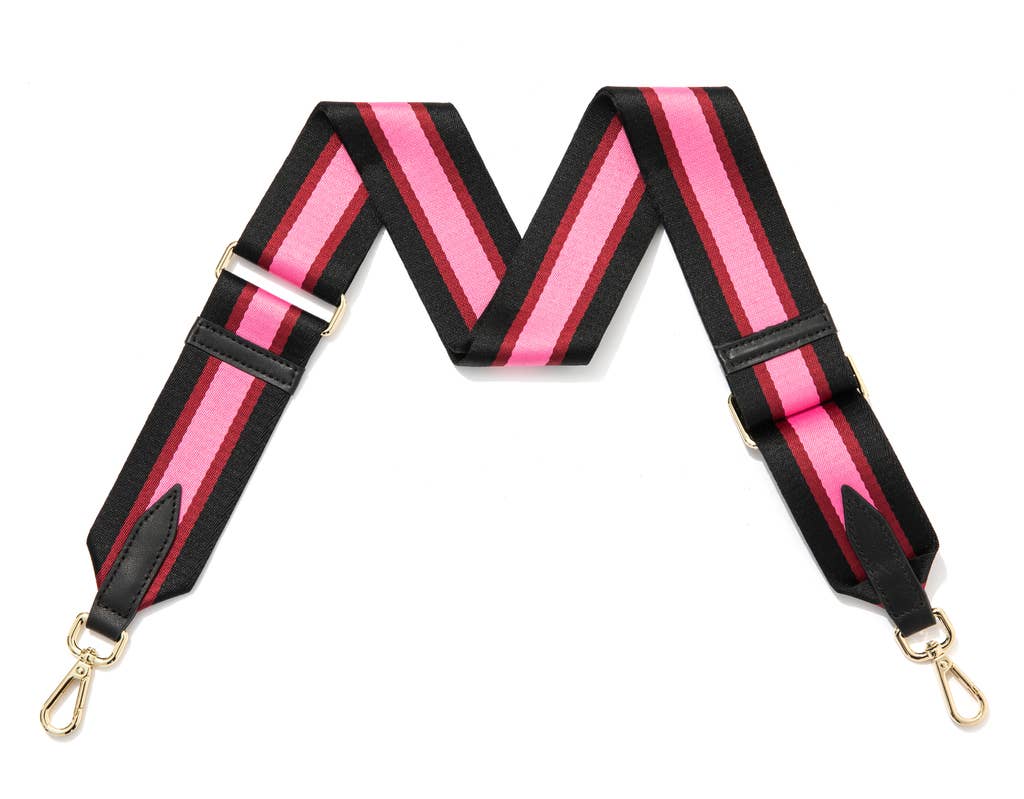 MONTTE DI JINNE - Vente Sangle pour sac – femme - Sangle de sac avec texture en toile et extrémités en cuir - Rayure sportive4