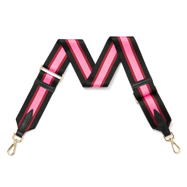 MONTTE DI JINNE - Vente Sangle pour sac – femme - Sangle de sac avec texture en toile et extrémités en cuir - Rayure sportive4