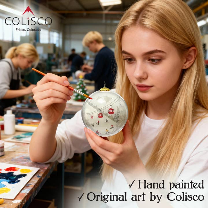 Colisco Wholesale - Vente Objets de décoration - Ornement en verre peint à la main Colisco Gondola & Skiers3