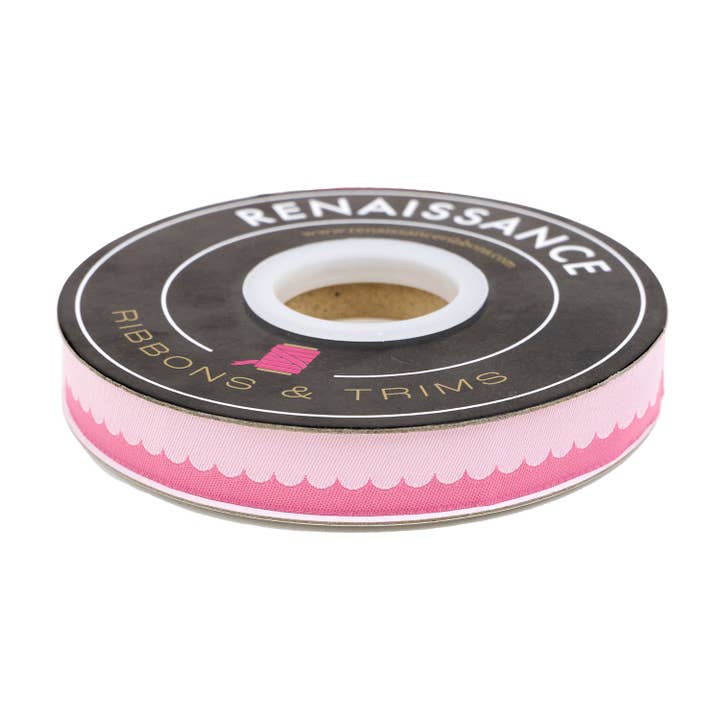 Love Notes - Scallop - 5/8" width - by Renaissance Ribbons - 15 Yard Spool for wholesale by Renaissance Ribbons