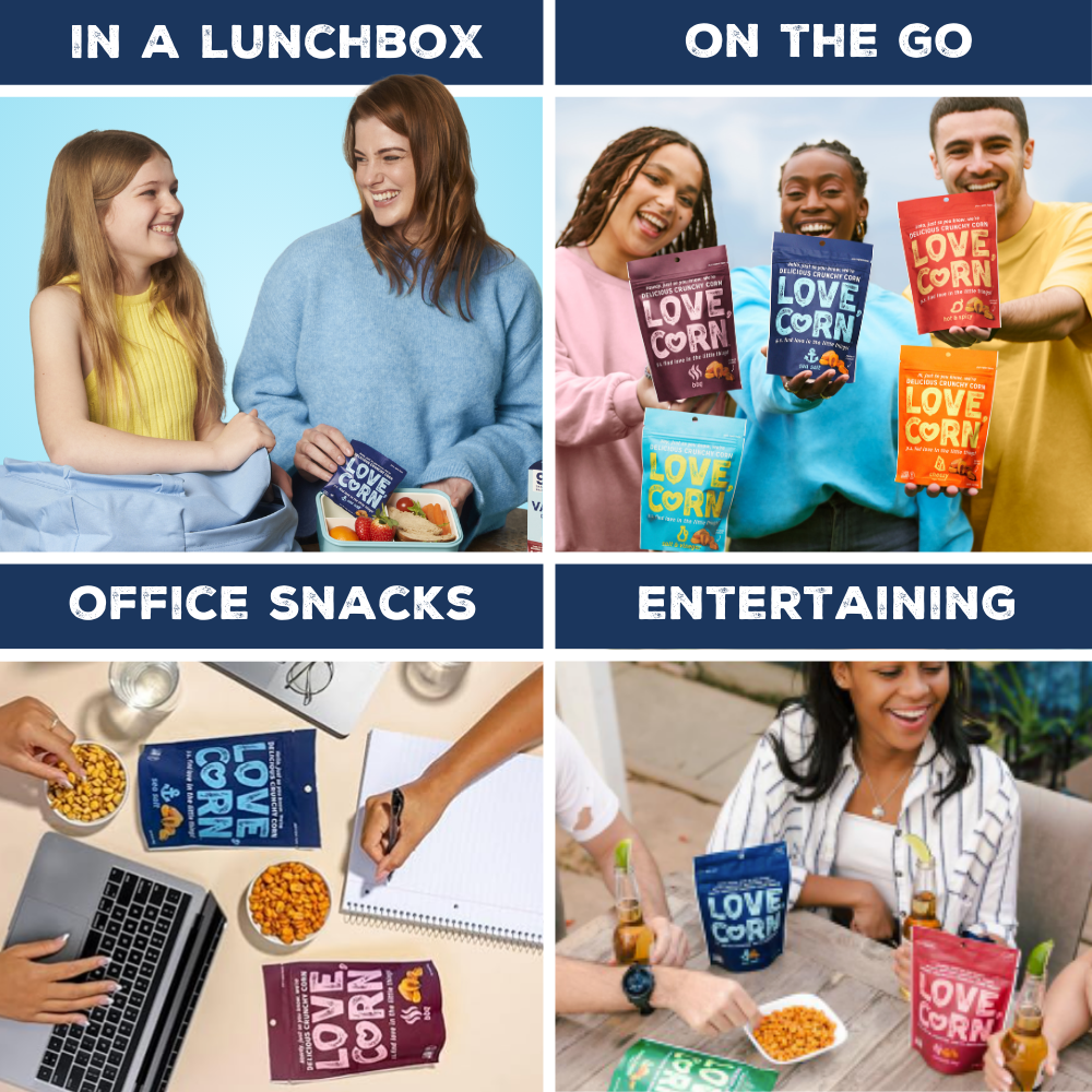 LOVE CORN - Wholesale Puffed Snack - LOVE CORN Sea Salt 1.6oz x 10 Bags3