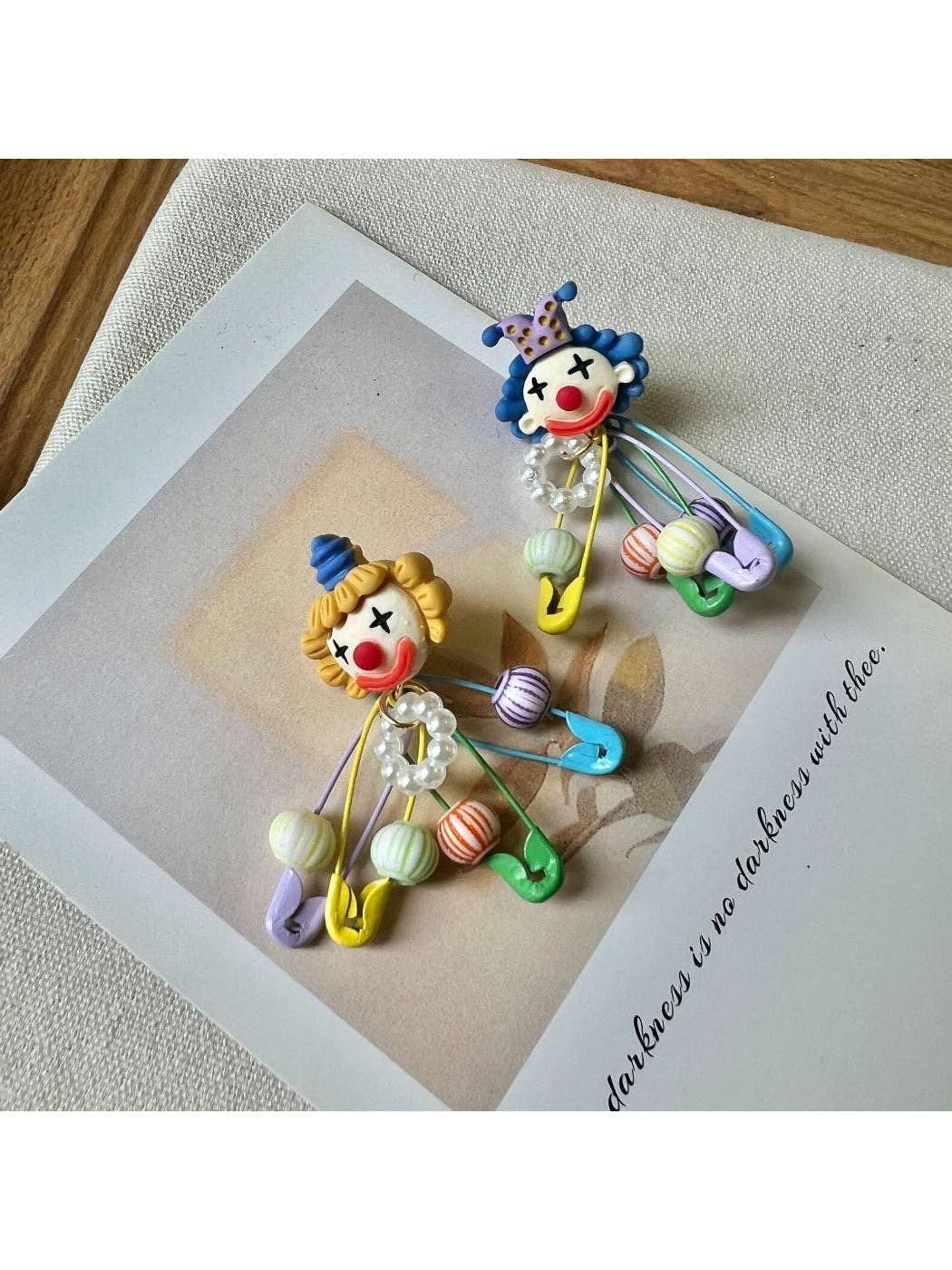 Multicolor Earwish - Colorful Circus Clown Earrings for wholesale on Faire2