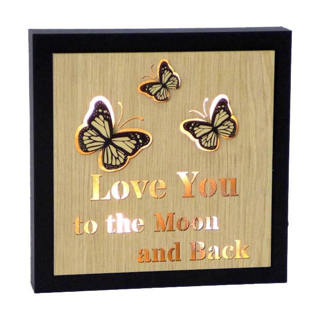 Led Butterfly Plaque: hou van je naar de maan en terug voor wholesale door Tobin Tate