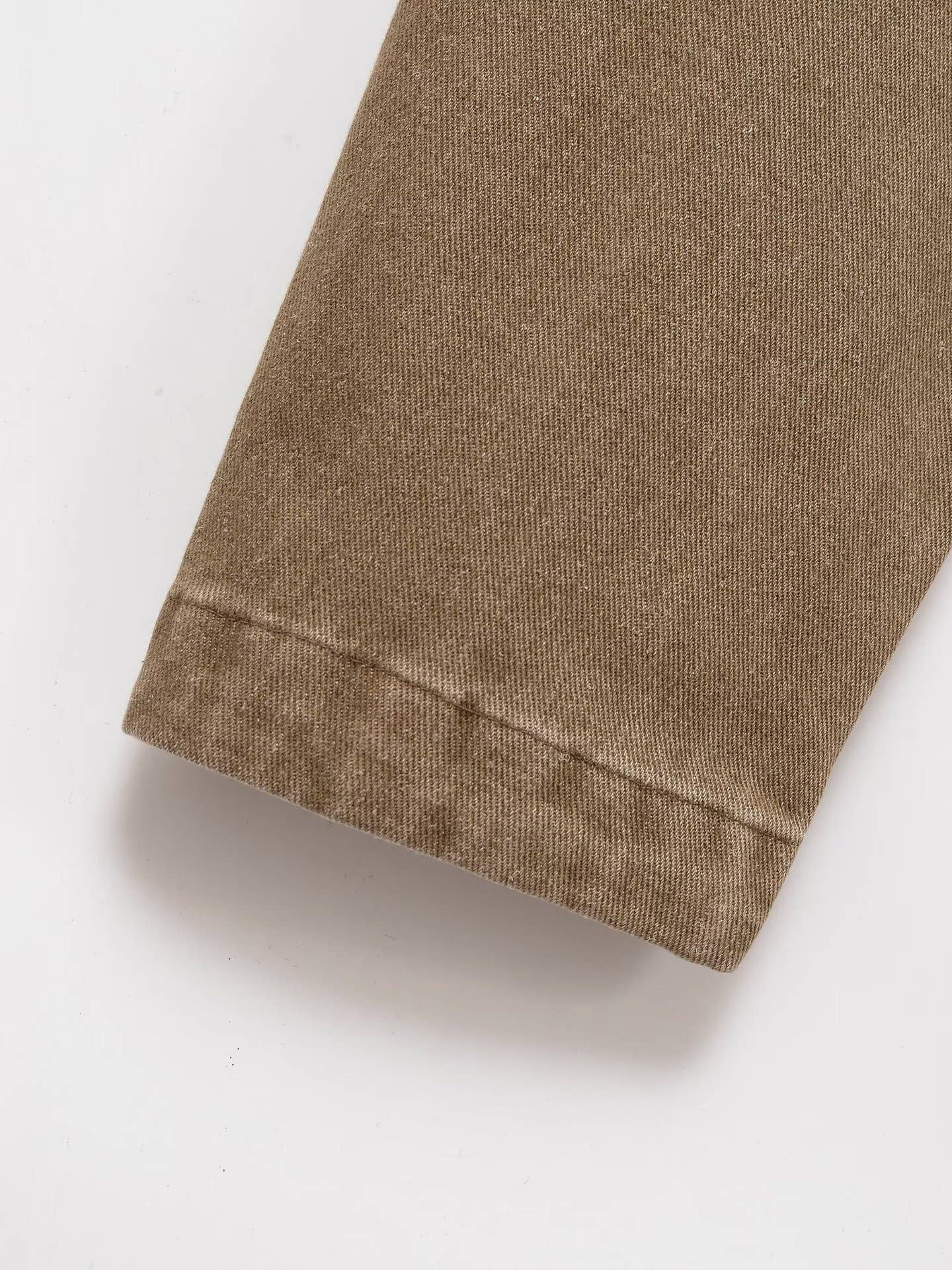 KHAKI Stitching collision color lapel denim jacket for wholesale on Faire5