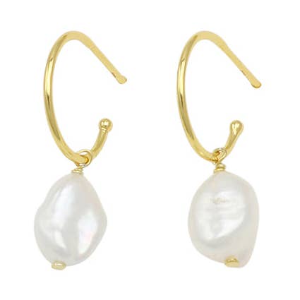 Pearl Sleeper Sterling Silber - Gold für den Großhandel von Jolie & Deen