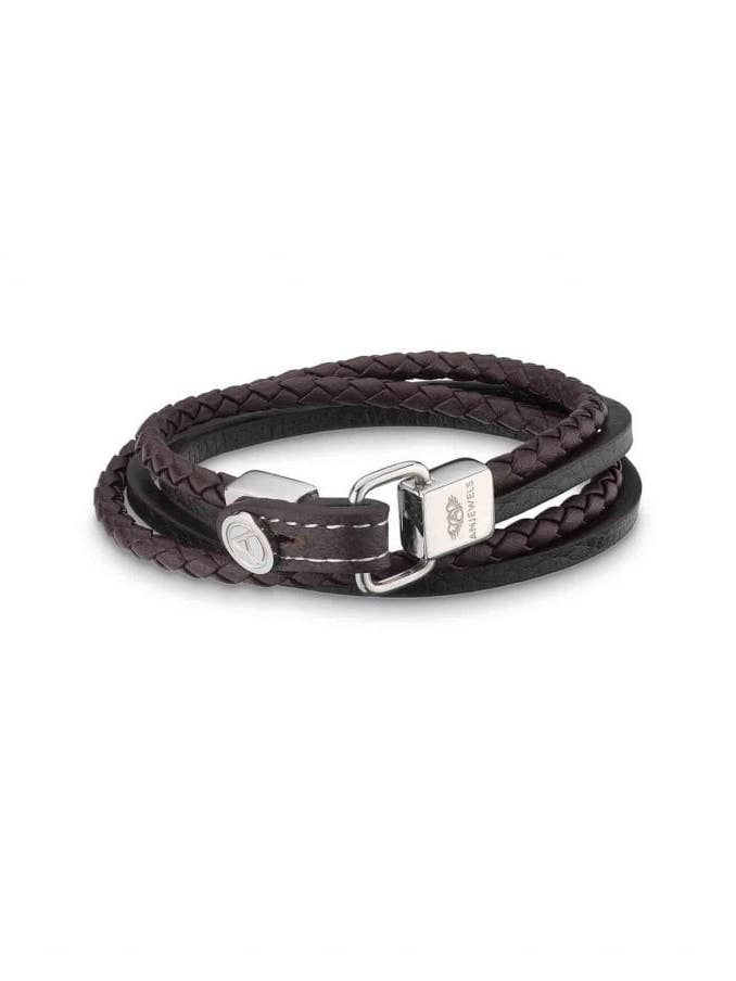 Anarchy Armband – Geflochtenes braunes Leder für den Großhandel von Anjewels