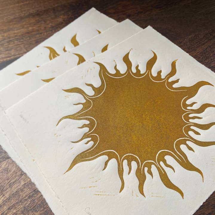 Warmth - Original Linocut Print for wholesale by Made By Cora Wren