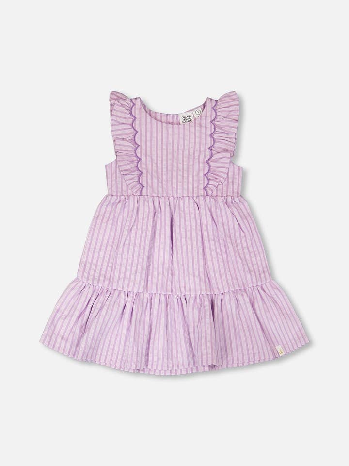 Striped Dress Lavender for wholesale by Deux par Deux
