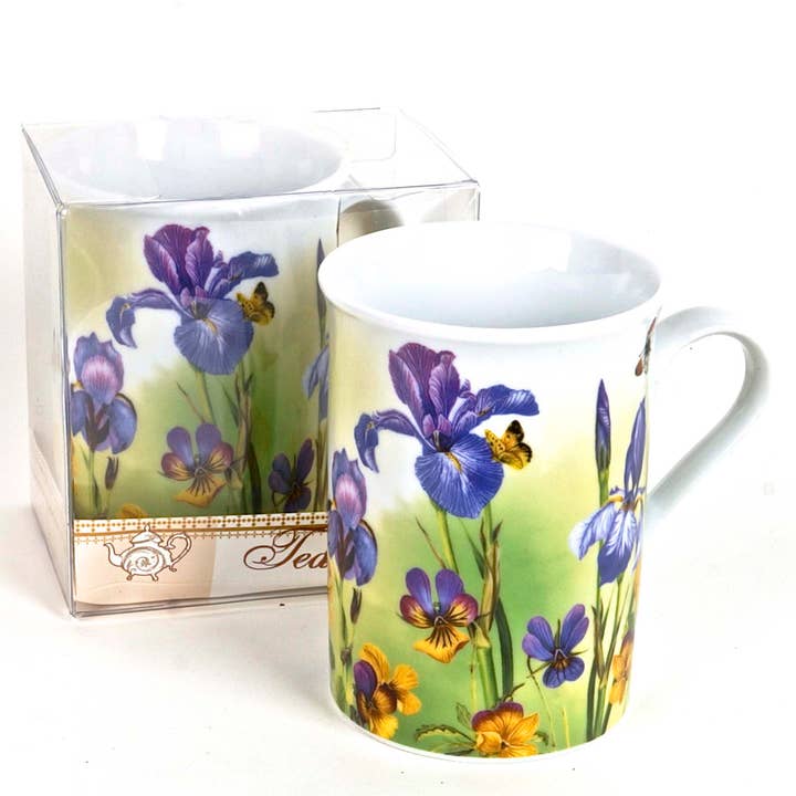 Forpost Trade Inc - Vente Tasse à café - Mug en porcelaine dans une boîte cadeau, iris1
