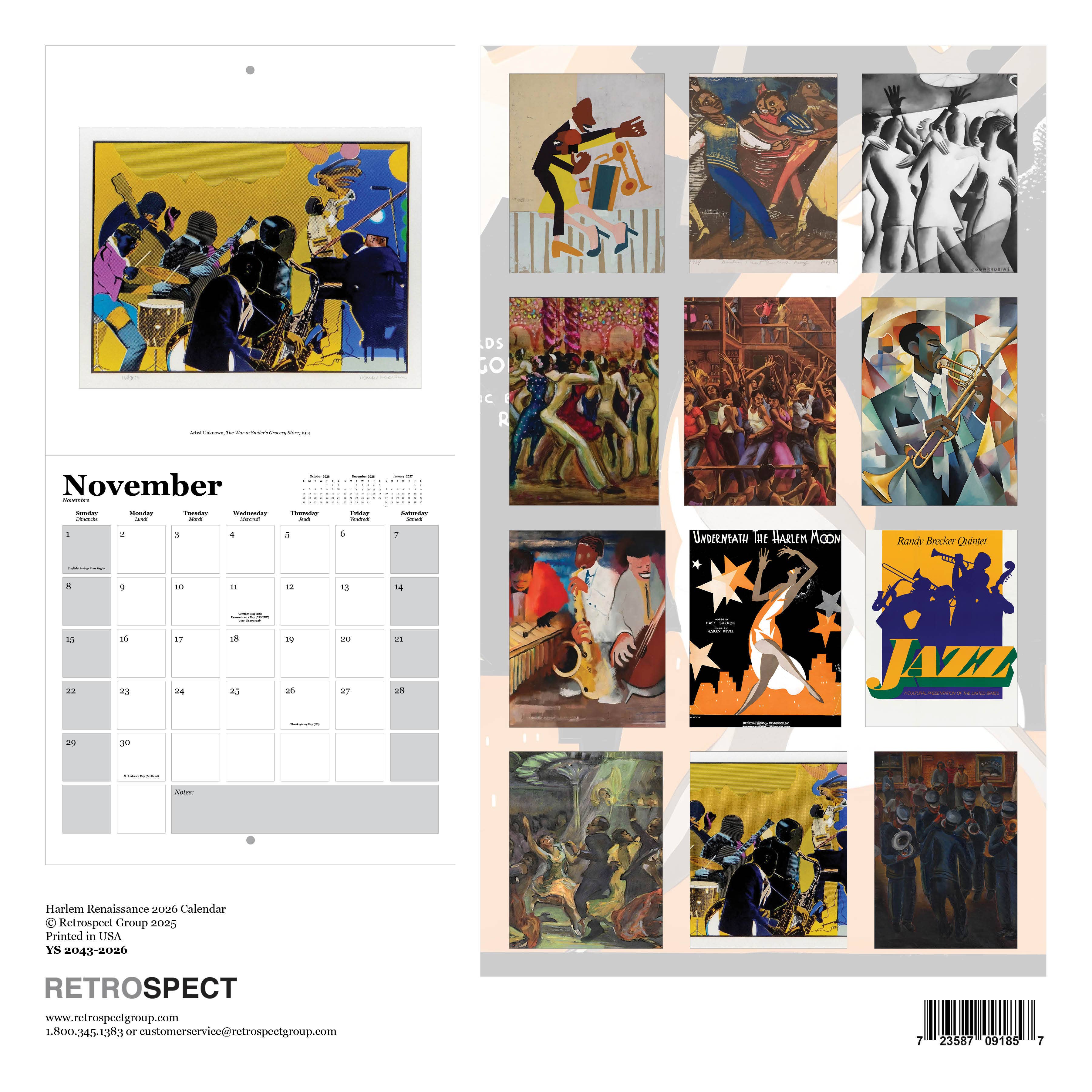 The Retrospect Group Collection - Wholesale Calendar - Harlem Renaissance Wall Calendar 20261
