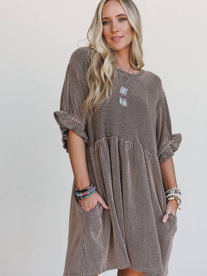 Open Sky Dress - Camel for wholesale by Three Bird Nest
