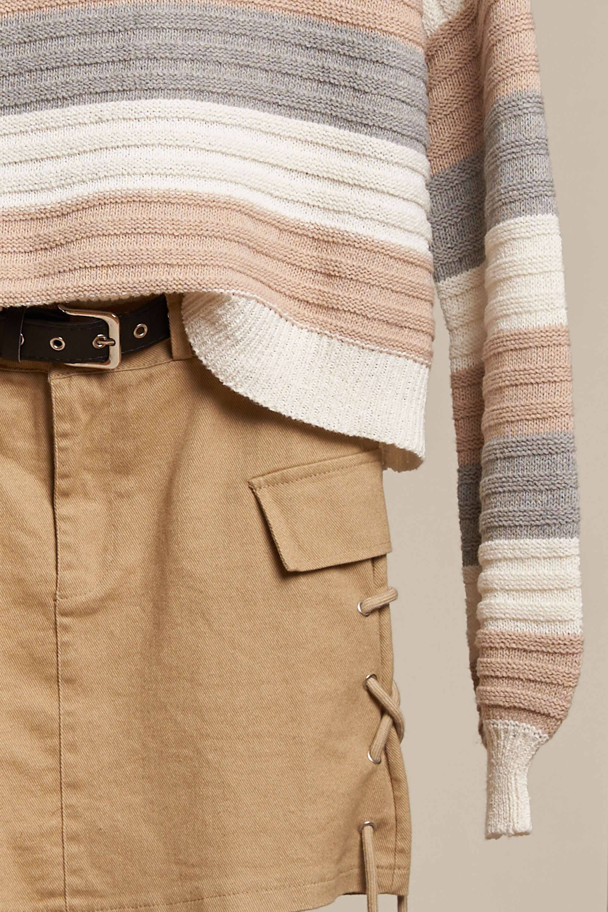 Mello. - Wholesale Knit Sweater - Women's - Multi Color Stripe Sweater3