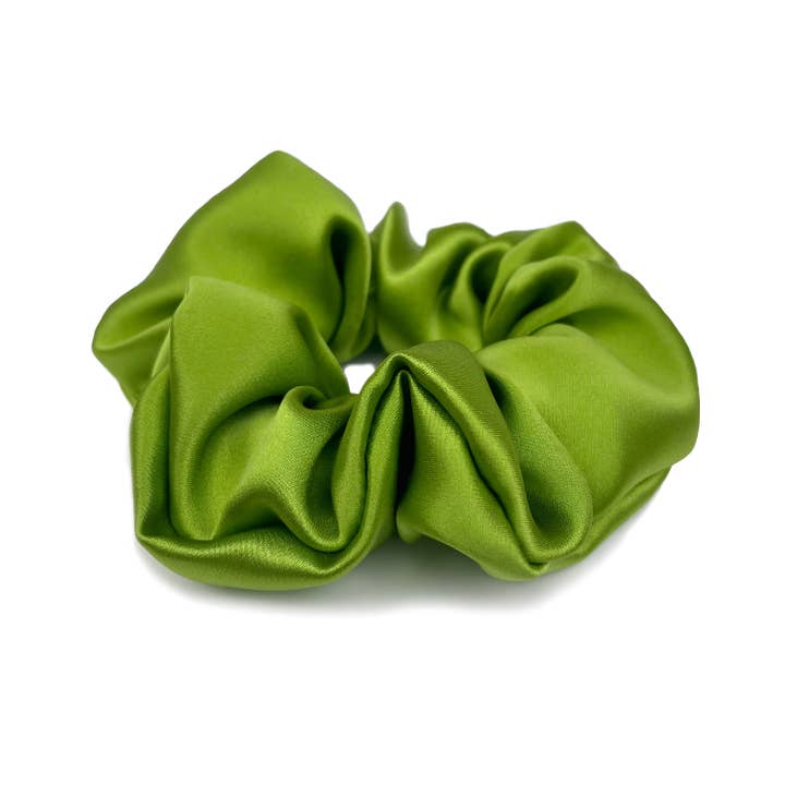 Peridot Silk Scrunchie for wholesale by Krystell Barraza