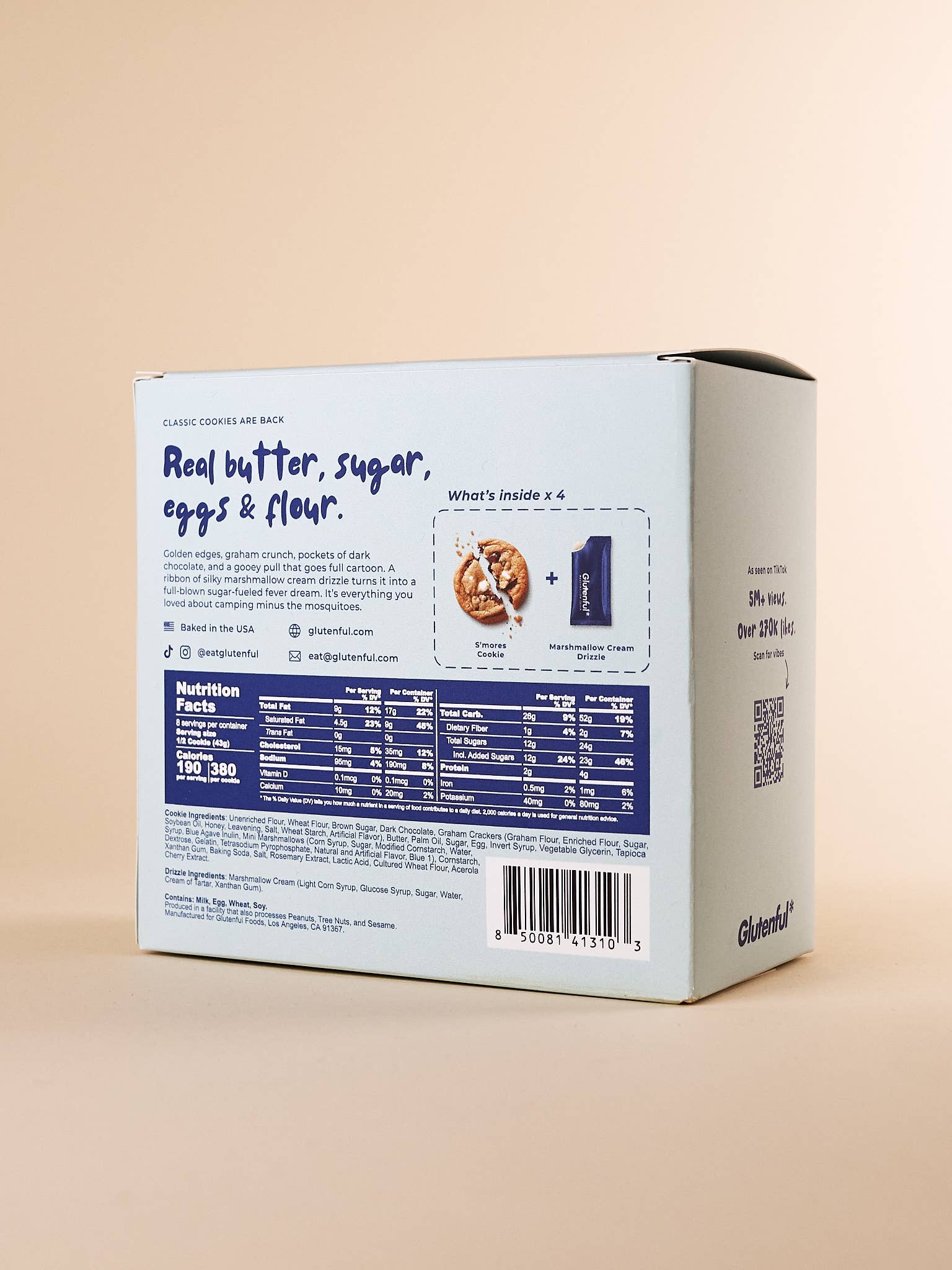 Glutenful - Wholesale Cookie - 4-Pack S'mores Cookies with Drizzle Packets1