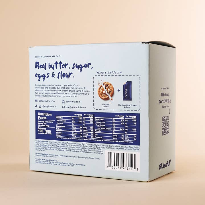 Glutenful - Wholesale Cookie - 4-Pack S'mores Cookies with Drizzle Packets1