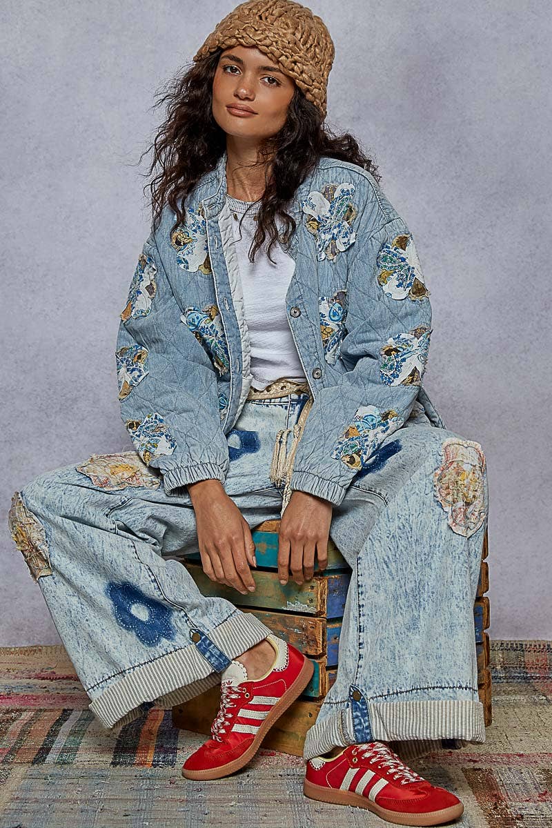 Pol Clothing - Wholesale Jacket - Women's - Mock neck balloon sleeve oversized fit quilted Jacket5