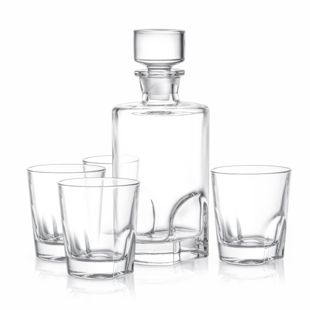 JoyJolt - Wholesale Decanter - Carina Crystal 5-piece Decanter Set1