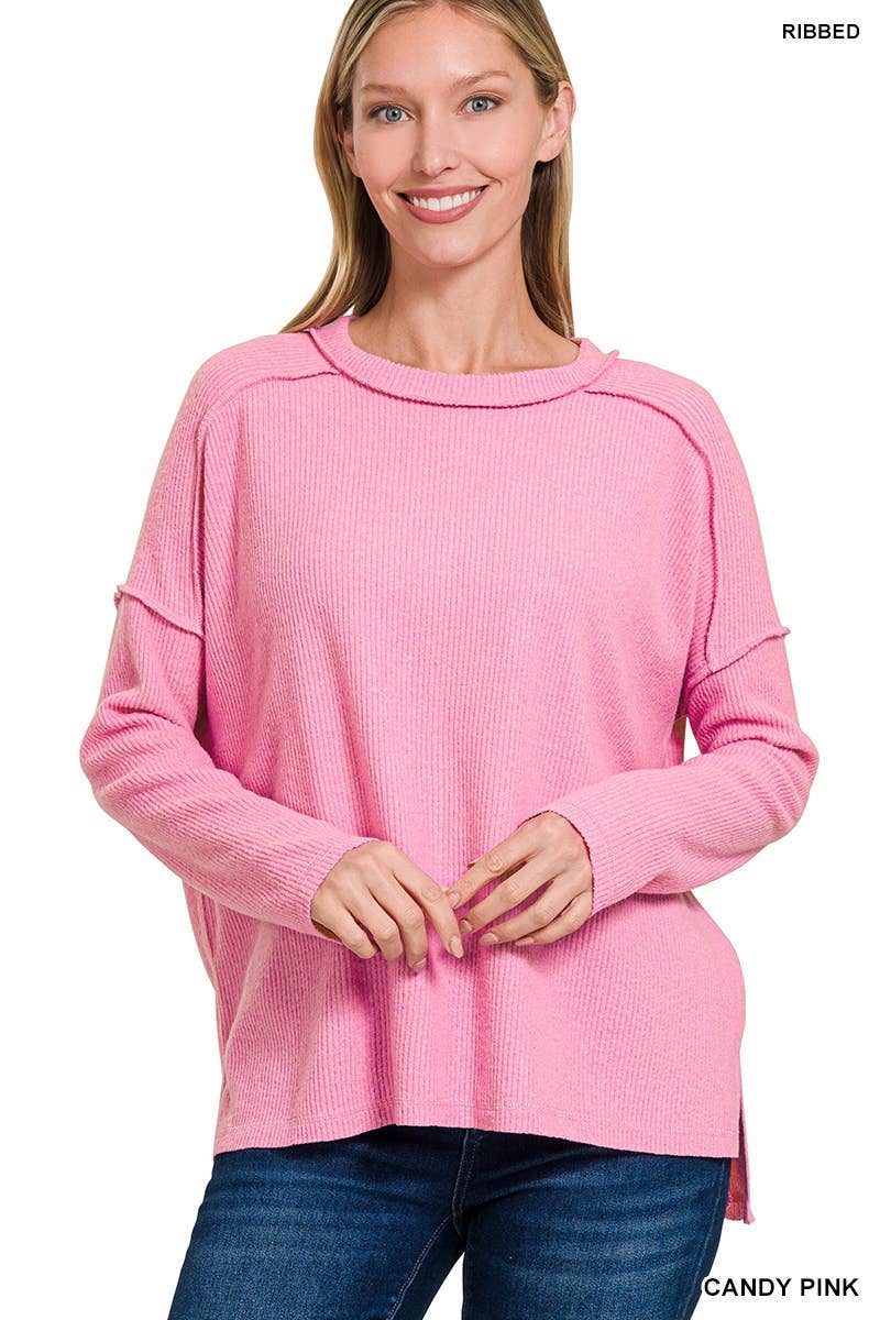 Vanilla Monkey - Wholesale Pullover-trui - Dames - Hacci Hi-low trui met geborstelde geribbelde details17