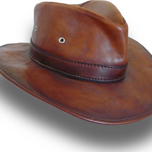 Pratesi Cagliostro Hat 61 Cm In Cow Leather- Bruce Brown for wholesale by Pratesi