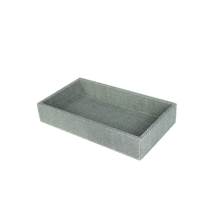 Signature Home Collection GmbH – Großhandel Deko-Tablett – Tablett rechteckig klein Kunstleder Rochen blau Organizer