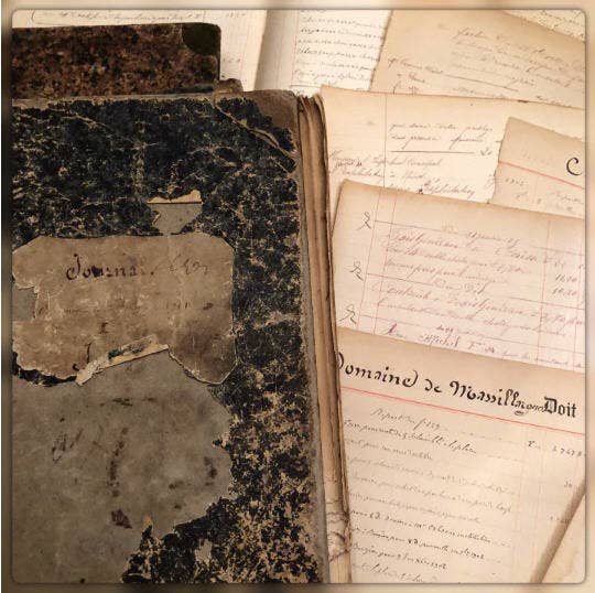 Monahan Papers - Wholesale Retailer Display - Paper & Novelty - Original French Journal/Ledger Pages Bundles - 1800's - 19003